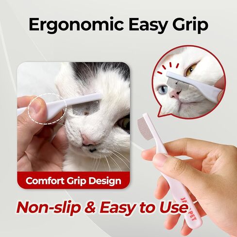 Jayu Pet Facial Grooming Comb - Cog Eye Combs ، مزيل البقع الخالية من الإجهاد للكلاب والقطط ، فرشاة الوجه للحيوانات الأليفة ، مجموعة Cat Grooming ، مشط الفولاذ المقاوم للصدأ (1A) in Saudi Arabia