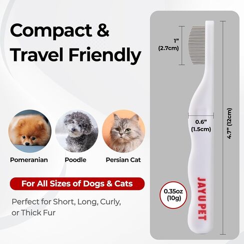 Jayu Pet Facial Grooming Comb - Cog Eye Combs ، مزيل البقع الخالية من الإجهاد للكلاب والقطط ، فرشاة الوجه للحيوانات الأليفة ، مجموعة Cat Grooming ، مشط الفولاذ المقاوم للصدأ (1A) in Saudi Arabia