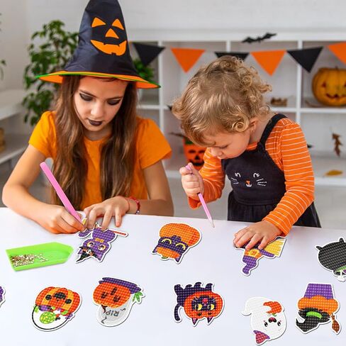 36PCS Halloween Crafts for Adults DIY Diamond Art: DIY Refrigerator Magnets Stickers Kit, Magnetic Fridge Decor (Pumpkin) in Kuwait