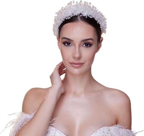 Tulle and Crystal Bridal Hair Band in Saudi Arabia