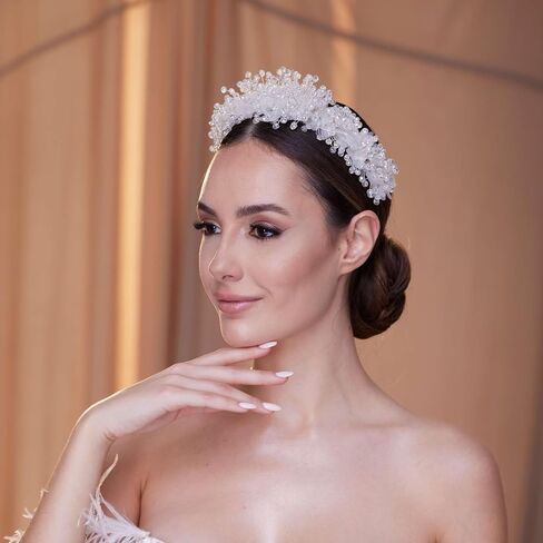 Tulle and Crystal Bridal Hair Band in Saudi Arabia