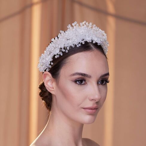 Tulle and Crystal Bridal Hair Band in Saudi Arabia