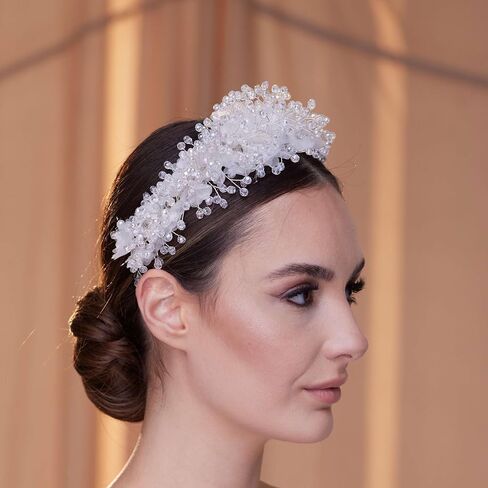 Tulle and Crystal Bridal Hair Band in Saudi Arabia