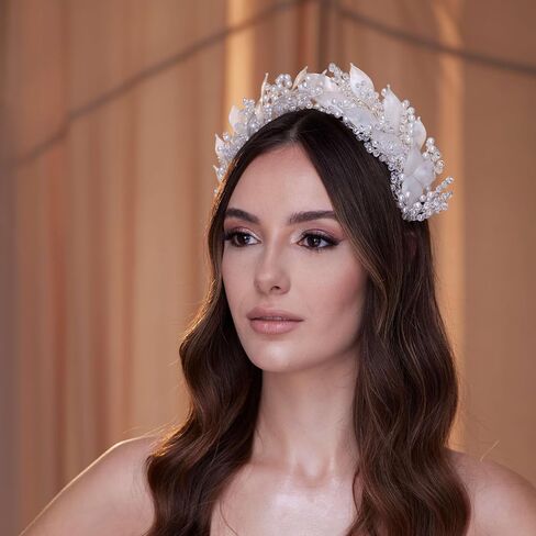 Crystal Pearl Hair Band with Resin Leaves in Saudi Arabia