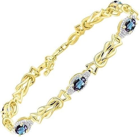 Bracelets for Women Yellow Gold Plated Silver Love Knot Tennis Bracelet Gemstone & lab created Diamonds Adjustable to Fit 7"-8" Wrist, 5 Gorgeous 6X4MM Jewelry for Women Friendship Bracelets in Saudi Arabia