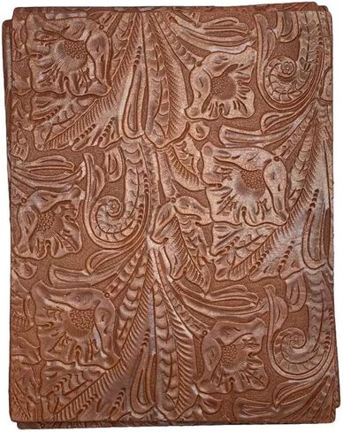 Large Floral Cowside Embossed Leather: 8.5" x 11" Pieces (Brandy, 1 Piece) in Saudi Arabia