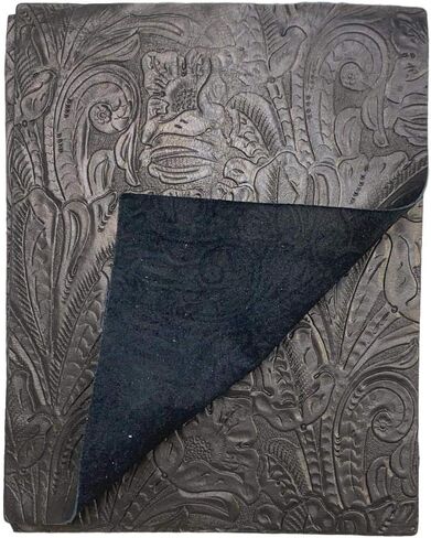 Large Floral Cowside Embossed Leather: 8.5" x 11" Pieces (Brandy, 1 Piece) in Saudi Arabia