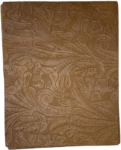 Large Floral Cowside Embossed Leather: 8.5" x 11" Pieces (Brandy, 1 Piece) in Saudi Arabia