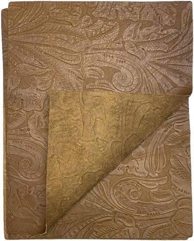 Large Floral Cowside Embossed Leather: 8.5" x 11" Pieces (Brandy, 1 Piece) in Saudi Arabia