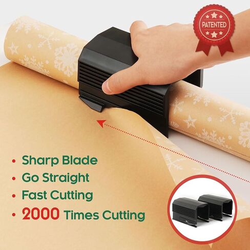2PC Wrapping Paper Cutter Christmas Paper Roll Cutters Paper Cutter Slider Tool Set Christmas Gift Packing Wrapping Cutting Supplies for Crafting Birthday Gifts Wrap Rolls (2PC Black) in Saudi Arabia