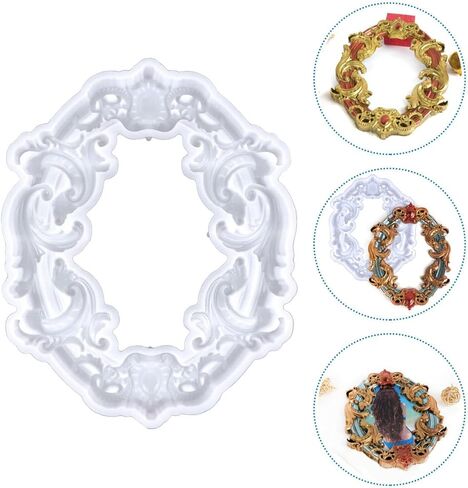 JOJOFUNY SILICONE Photo Frame قالب للحرف DIY على الطراز الأوروبي تصميم حافة الحافة دائمة وقابلة لإعادة الاستخدام أداة صب السيليكون لمشاريع الراتنجات الإبداعية لمستلزمات صنع إطار الصور in Saudi Arabia