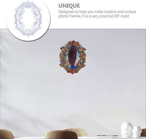 JOJOFUNY SILICONE Photo Frame قالب للحرف DIY على الطراز الأوروبي تصميم حافة الحافة دائمة وقابلة لإعادة الاستخدام أداة صب السيليكون لمشاريع الراتنجات الإبداعية لمستلزمات صنع إطار الصور in Saudi Arabia