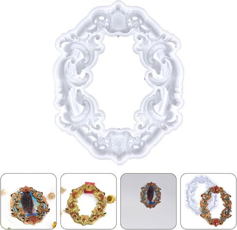 JOJOFUNY SILICONE Photo Frame قالب للحرف DIY على الطراز الأوروبي تصميم حافة الحافة دائمة وقابلة لإعادة الاستخدام أداة صب السيليكون لمشاريع الراتنجات الإبداعية لمستلزمات صنع إطار الصور in Saudi Arabia