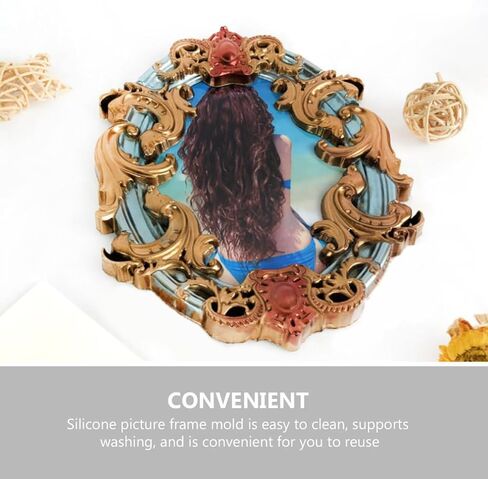 JOJOFUNY SILICONE Photo Frame قالب للحرف DIY على الطراز الأوروبي تصميم حافة الحافة دائمة وقابلة لإعادة الاستخدام أداة صب السيليكون لمشاريع الراتنجات الإبداعية لمستلزمات صنع إطار الصور in Saudi Arabia