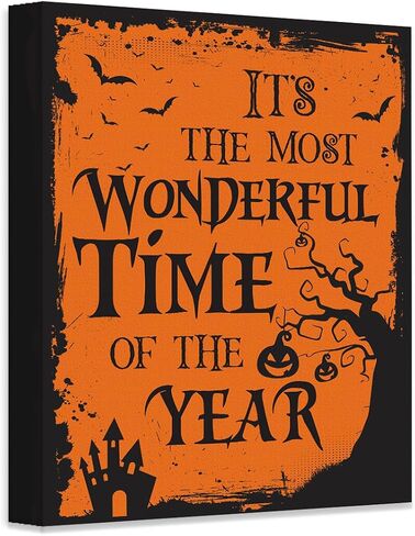 It's The Most Wonderful Time of The Year 16x20 Stretched Canvas - Decorative Halloween Decorations & Home Office Decor for Spooky Season & Holiday Decorations, Witchy Gift Idea, Spooky Wordplay Art in Saudi Arabia