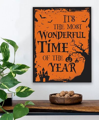 It's The Most Wonderful Time of The Year 16x20 Stretched Canvas - Decorative Halloween Decorations & Home Office Decor for Spooky Season & Holiday Decorations, Witchy Gift Idea, Spooky Wordplay Art in Saudi Arabia