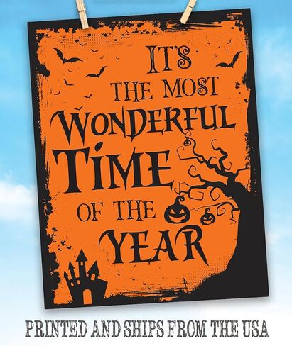 It's The Most Wonderful Time of The Year 16x20 Stretched Canvas - Decorative Halloween Decorations & Home Office Decor for Spooky Season & Holiday Decorations, Witchy Gift Idea, Spooky Wordplay Art in Saudi Arabia