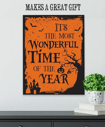 It's The Most Wonderful Time of The Year 16x20 Stretched Canvas - Decorative Halloween Decorations & Home Office Decor for Spooky Season & Holiday Decorations, Witchy Gift Idea, Spooky Wordplay Art in Saudi Arabia