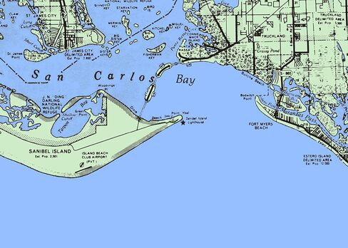 1980 Map of Lee County Florida Fort Myers in Saudi Arabia