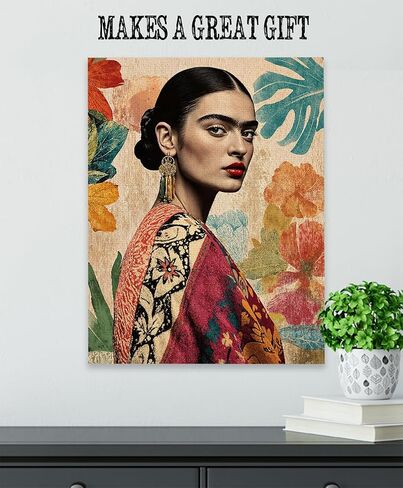 لوحة فريدا كاهلو مستوحاة من ملصق Frida 28x36 الممتد - Frida Kahlo Wall Art ، Mexican Art & Decor in Kuwait