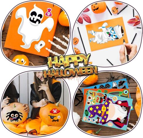 Make a Monster Face Stickers 48PCS Halloween Monster Stickers for Kids Make Your Own Little Monster Stickers Sheets Monster Theme Crafts Party Game Birthday School Classroom Reward Gift in Kuwait