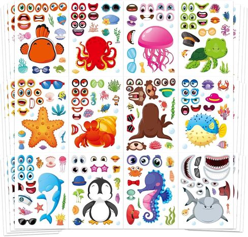Make a Monster Face Stickers 48PCS Halloween Monster Stickers for Kids Make Your Own Little Monster Stickers Sheets Monster Theme Crafts Party Game Birthday School Classroom Reward Gift in Kuwait