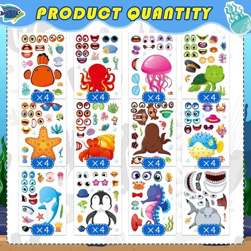 Make a Monster Face Stickers 48PCS Halloween Monster Stickers for Kids Make Your Own Little Monster Stickers Sheets Monster Theme Crafts Party Game Birthday School Classroom Reward Gift in Kuwait