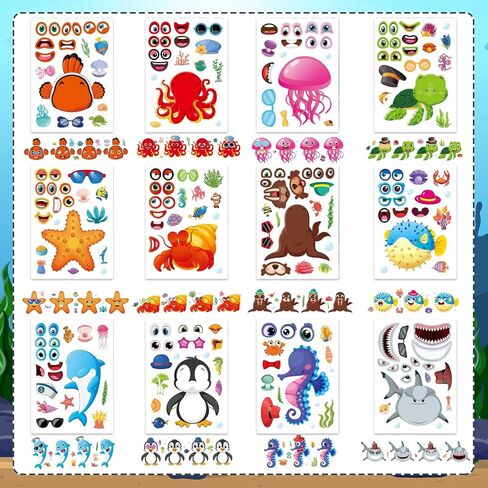 Make a Monster Face Stickers 48PCS Halloween Monster Stickers for Kids Make Your Own Little Monster Stickers Sheets Monster Theme Crafts Party Game Birthday School Classroom Reward Gift in Kuwait