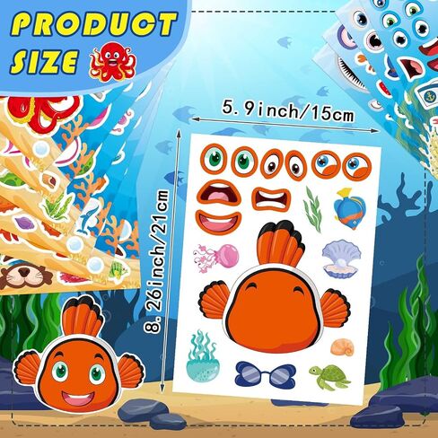 Make a Monster Face Stickers 48PCS Halloween Monster Stickers for Kids Make Your Own Little Monster Stickers Sheets Monster Theme Crafts Party Game Birthday School Classroom Reward Gift in Kuwait