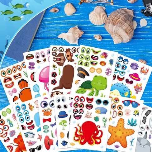 Make a Monster Face Stickers 48PCS Halloween Monster Stickers for Kids Make Your Own Little Monster Stickers Sheets Monster Theme Crafts Party Game Birthday School Classroom Reward Gift in Kuwait