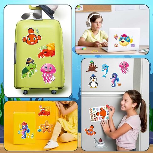Make a Monster Face Stickers 48PCS Halloween Monster Stickers for Kids Make Your Own Little Monster Stickers Sheets Monster Theme Crafts Party Game Birthday School Classroom Reward Gift in Kuwait
