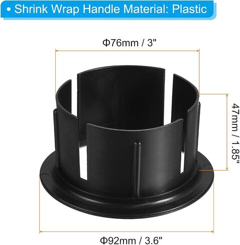 Patikil 3 بوصة مقبض التفاف الانكماش ، 4pcs تمتد تمديد موزع تمديد فيلم موزع يدوية بلاستيكية لأثاث أساسي 76 مم تغليف متحرك ، أسود in Saudi Arabia