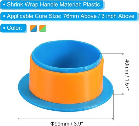 PATIKIL 4 Inch Shrink Wrap Handle, 4Pcs Stretch Wrap Dispenser Stretch Film Dispenser Plastic Hand for 76mm Above Core Furniture Wrapping Moving Packing, Dark Blue/Orange in Saudi Arabia