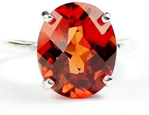 تم إنشاء Padparadsha الياقوت مجموعة من الفضة الاسترليني الصلبة. رنين السيدات. • SR055 in Saudi Arabia