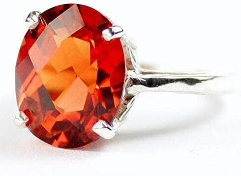 تم إنشاء Padparadsha الياقوت مجموعة من الفضة الاسترليني الصلبة. رنين السيدات. • SR055 in Saudi Arabia