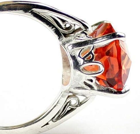 تم إنشاء Padparadsha الياقوت مجموعة من الفضة الاسترليني الصلبة. رنين السيدات. • SR055 in Saudi Arabia