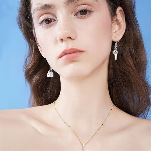 MALOYANVE Realtor House Key Asymmetrical Dangle Drop Earrings Unique Silver Plated Real Estate Agents Jewelry Gift For Home Seller Realtor in Saudi Arabia