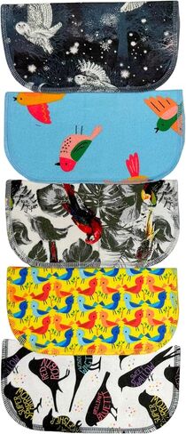 2 ply owls & birds fun flannel flannel clapkins 8 × 8 بوصات 5 حزمة مناديل صغيرة (ص) الفانيلا - صنعت بفخر في الولايات المتحدة الأمريكية in Saudi Arabia