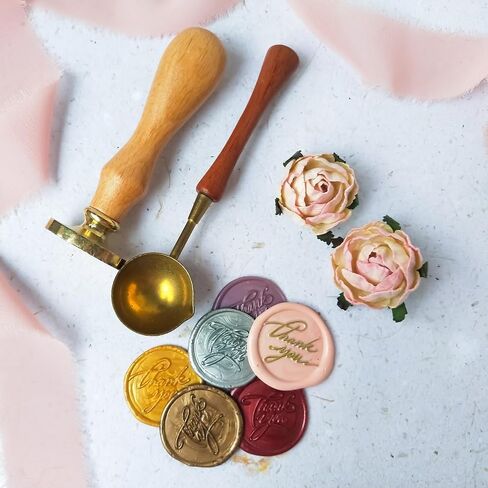PATIKIL Wax Seal Stickers, 12 Pcs Embossed Self Adhesive Rose Sticker for Envelope Letter Wedding Invitation Card Birthday Party Gift Wrap, Brown in Saudi Arabia