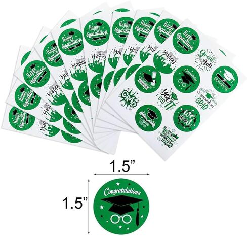 120pcs 2025 ملصقات التخرج فئة من الملصقات التخرج 1.5 "علامات الهدايا للأظرف ديكورات الحلوى لبطاقات ختم المغلف هدية (أخضر) in Kuwait
