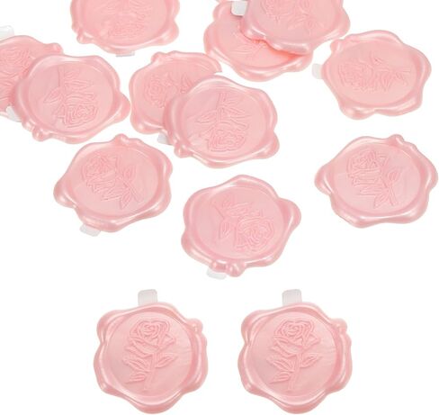 PATIKIL Wax Seal Stickers, 12 Pcs Embossed Self Adhesive Rose Sticker for Envelope Letter Wedding Invitation Card Birthday Party Gift Wrap, Brown in Saudi Arabia