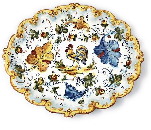 Ceramiche d'Arte Parrini - الفخار الخزفي الإيطالي يقدم صينية صينية لتعليق Rooster Montelupo المصنوع في إيطاليا فلورنسا in Saudi Arabia