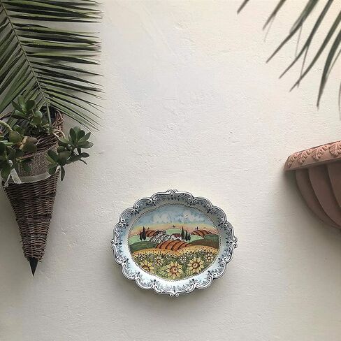 Ceramiche d'Arte Parrini - سيراميك إيطالي يقدم صينية الفخار المرسومة عباد الشمس المصنوعة في إيطاليا توسكان in Saudi Arabia