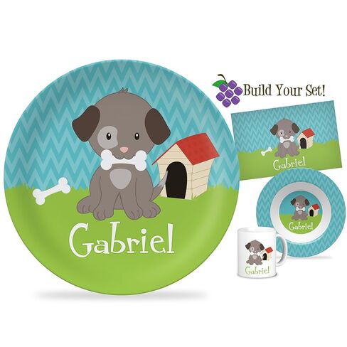 لوحة جرو مخصصة - Blue Dog Bone Animal Puppy Dog House Owhare - اسم مخصص مجموعة هدية للأطفال in Kuwait