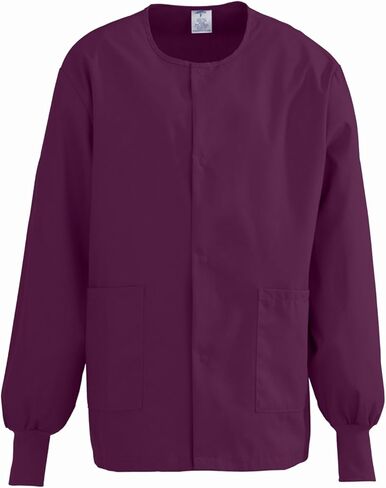 Medline ComfortEase Unisex Crew-Neck Warm Scrub Jacket with Knit Cuff, Emerald, Size Small in Saudi Arabia