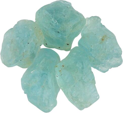 Crystalis بالجملة 5pcs aquamarine Natural Sea Aquamarine و Gemstone Gemstone Brock Growk Making Worder و Chakra & Healing Raw Tonge و Wire و DIY و Gem Collection in Kuwait