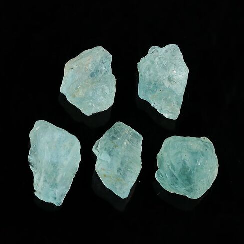 Crystalis بالجملة 5pcs aquamarine Natural Sea Aquamarine و Gemstone Gemstone Brock Growk Making Worder و Chakra & Healing Raw Tonge و Wire و DIY و Gem Collection in Kuwait
