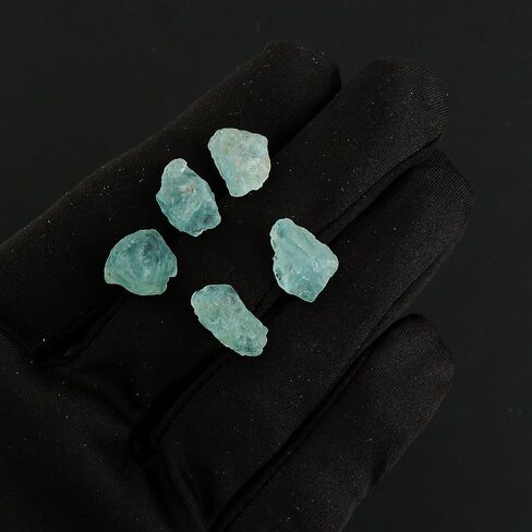 Crystalis بالجملة 5pcs aquamarine Natural Sea Aquamarine و Gemstone Gemstone Brock Growk Making Worder و Chakra & Healing Raw Tonge و Wire و DIY و Gem Collection in Kuwait