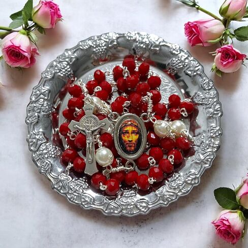 Sangre preciosa de Jesucristo, Precious Blood Jesus Christ, red rosary, chaplet Precious Blood, handmade,catholic chaplet, rosario rojo, capilla Preciosa Sangre, hecho a mano, coronilla católica in Saudi Arabia