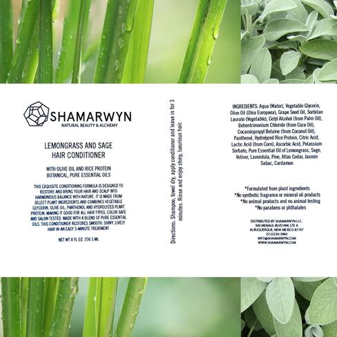 الليمون والحكيم تكيف الشعر مع زيت الزيتون والأرز البروتين ، الطبيعي العضوي ، العطرية والترطيب ، 8 أوقية in Kuwait